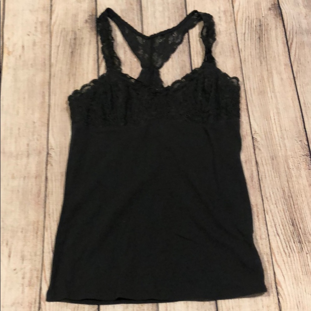Grey Racerback Lace Tank